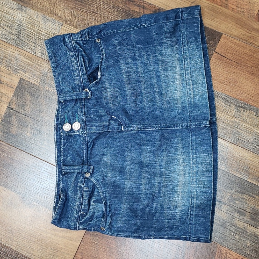 Vintage Y2K American Eagle Blue Denim Mini Skirt, Size 2